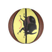 Cute rhinoceros kever cartoon basketbal (Verticaal)