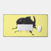 Cute rhinoceros kever cartoon bureaumat (Keyboard & Muis)