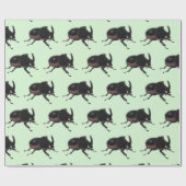 Cute rhinoceros kever cartoon cadeaupapier (Vlak)