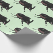 Cute rhinoceros kever cartoon cadeaupapier (Hoek)