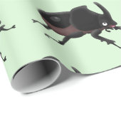 Cute rhinoceros kever cartoon cadeaupapier (Rol Hoek)