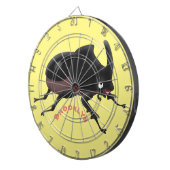 Cute rhinoceros kever cartoon dartbord (Voorkant Rechts)