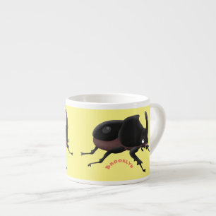 Cute rhinoceros kever cartoon espresso kop
