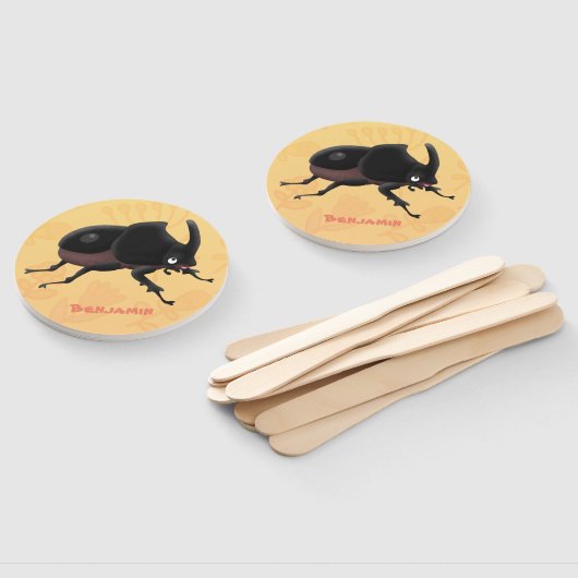 Cute rhinoceros kever cartoon handwaaier (Niet-gemonteerd)