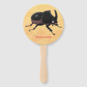 Cute rhinoceros kever cartoon handwaaier (Voorkant)