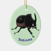 Cute rhinoceros kever cartoon keramisch ornament (Rechts)