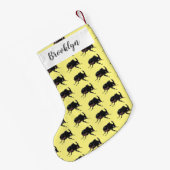 Cute rhinoceros kever cartoon kleine kerstsok (Achterkant (Hangend))