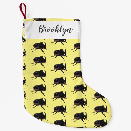 Cute rhinoceros kever cartoon kleine kerstsok (Voorkant)