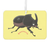 Cute rhinoceros kever cartoon luchtverfrisser (Achterkant)