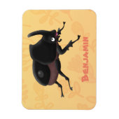 Cute rhinoceros kever cartoon magneet (Verticaal)