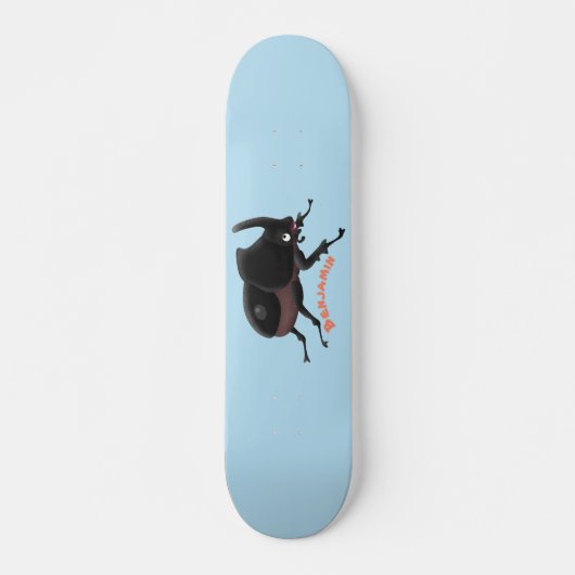 Cute rhinoceros kever cartoon persoonlijk skateboard (Voorkant)