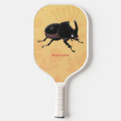 Cute rhinoceros kever cartoon pickleball paddle (Achterkant)