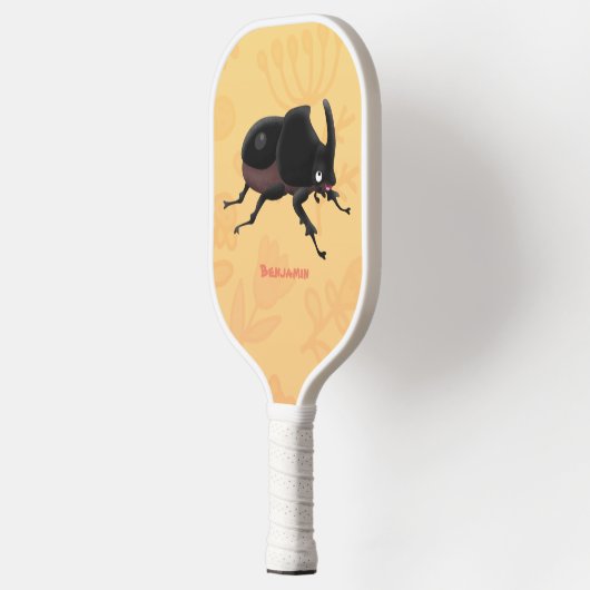 Cute rhinoceros kever cartoon pickleball paddle (Links)