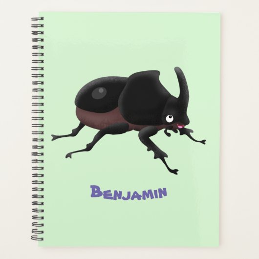 Cute rhinoceros kever cartoon planner (Voorkant)
