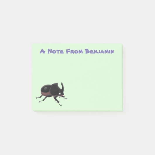 Cute rhinoceros kever cartoon post-it® notes (Voorkant)