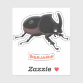 Cute rhinoceros kever cartoon sticker (Vel)