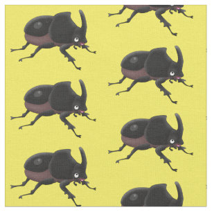 Cute rhinoceros kever cartoon stof