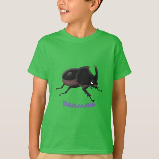 Cute rhinoceros kever cartoon t-shirt (Voorkant)