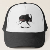 Cute rhinoceros kever cartoon trucker pet (Voorkant)