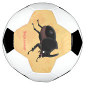 Cute rhinoceros kever cartoon voetbal (Gedraaid)
