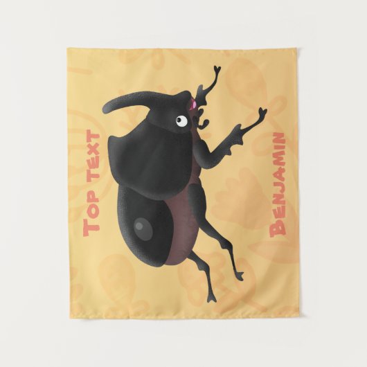 Cute rhinoceros kever cartoon wandkleed (Voorkant)