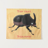 Cute rhinoceros kever cartoon wandkleed (Voorkant (horizontaal))