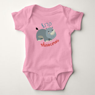 Cute Rhinoceros met Hebreeuws voor joodse kinderen Romper