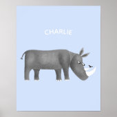 Cute Rhinoceros Personalized Poster (Voorkant)