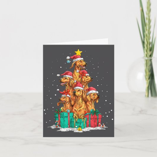 Cute Rhodesian Ridgeback Le Dog Christmas Tree Xma Kaart (Voorkant)
