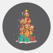 Cute Rhodesian Ridgeback Le Dog Christmas Tree Xma Ronde Sticker (Voorkant)
