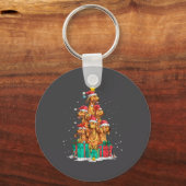 Cute Rhodesian Ridgeback Le Dog Christmas Tree Xma Sleutelhanger (Voorkant)