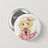 Cute Ribbon Girl Button Badge (Voorkant /achterkant)