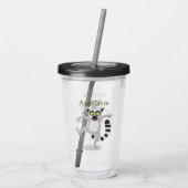 Cute ring tail lemur dansend cartoon illustratie acryl drinkbeker (Achterkant)