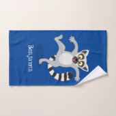 Cute ring tail lemur dansend cartoon illustratie bad handdoek (Handdoek)