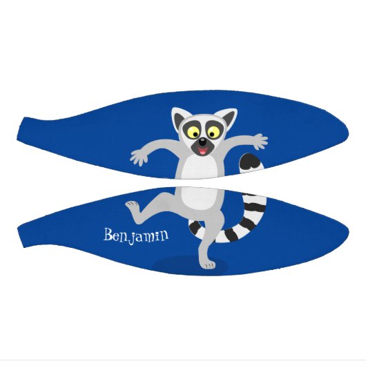 Cute ring tail lemur dansend cartoon illustratie basketbal (Panelen)