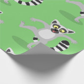 Cute ring tail lemur dansend cartoon illustratie cadeaupapier (Hoek)