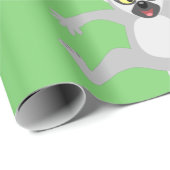 Cute ring tail lemur dansend cartoon illustratie cadeaupapier (Rol Hoek)