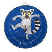 Cute ring tail lemur dansend cartoon illustratie dartbord (Voorkant)