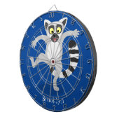 Cute ring tail lemur dansend cartoon illustratie dartbord (Voorkant Rechts)