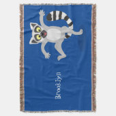 Cute ring tail lemur dansend cartoon illustratie deken (Voorkant Verticaal)