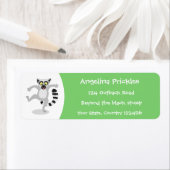 Cute ring tail lemur dansend cartoon illustratie etiket (Insitu)