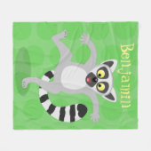 Cute ring tail lemur dansend cartoon illustratie fleece deken (Voorkant (Horizontaal))