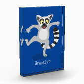 Cute ring tail lemur dansend cartoon illustratie fotoblokken (Links)