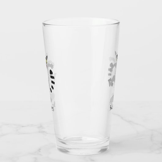 Cute ring tail lemur dansend cartoon illustratie glas (Links)