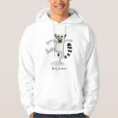 Cute ring tail lemur dansend cartoon illustratie hoodie (Voorkant)