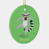 Cute ring tail lemur dansend cartoon illustratie keramisch ornament (Rechts)