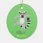 Cute ring tail lemur dansend cartoon illustratie keramisch ornament (Links)