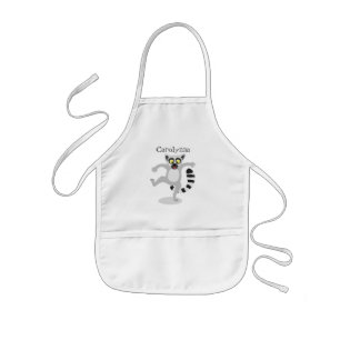 Cute ring tail lemur dansend cartoon illustratie kinder schort
