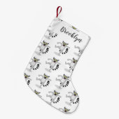 Cute ring tail lemur dansend cartoon illustratie kleine kerstsok (Voorkant (Hangend))