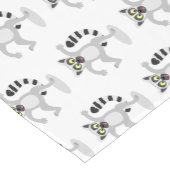 Cute ring tail lemur dansend cartoon illustratie korte tafelloper (Hoek)